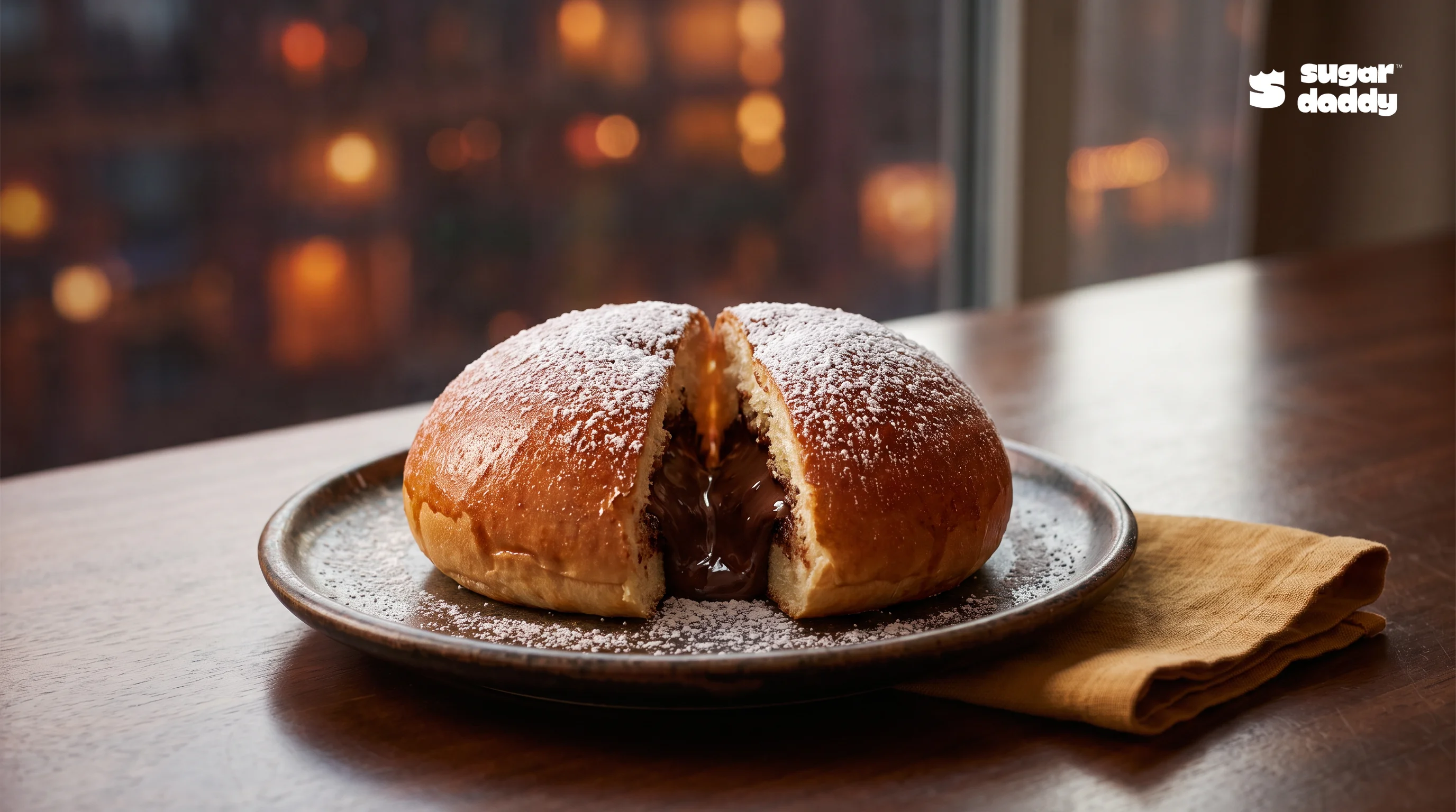 Warm brioche with melted chocolate, a delightful Sugar Daddy dessert delivery near Dragon Bridge.