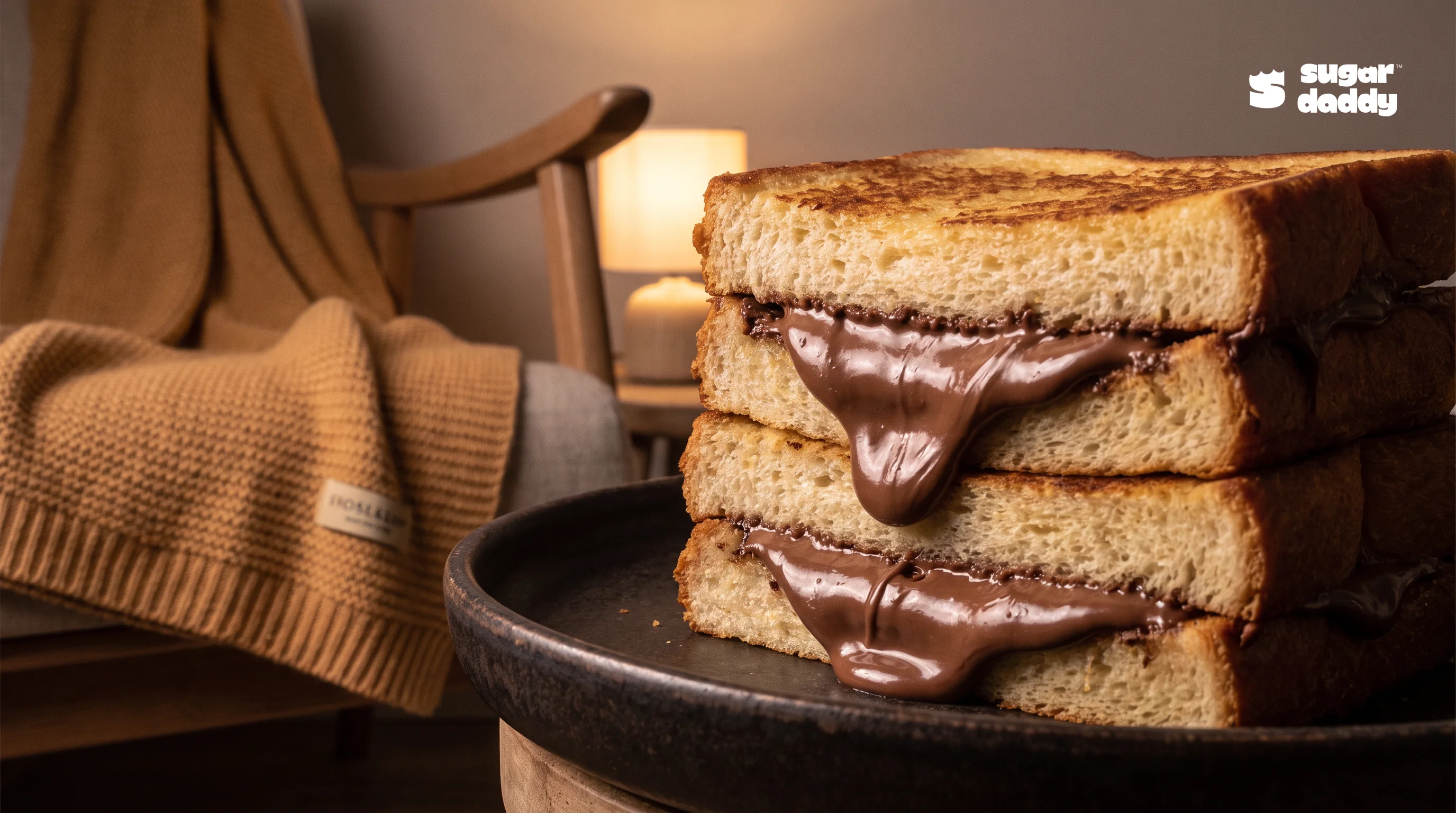Warm brioche with melted Nutella, a decadent choice for best midnight snacks Da Nang.
